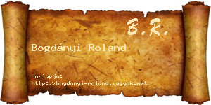 Bogdányi Roland névjegykártya