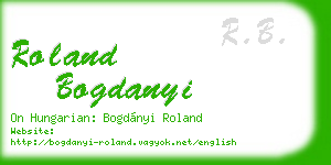 roland bogdanyi business card